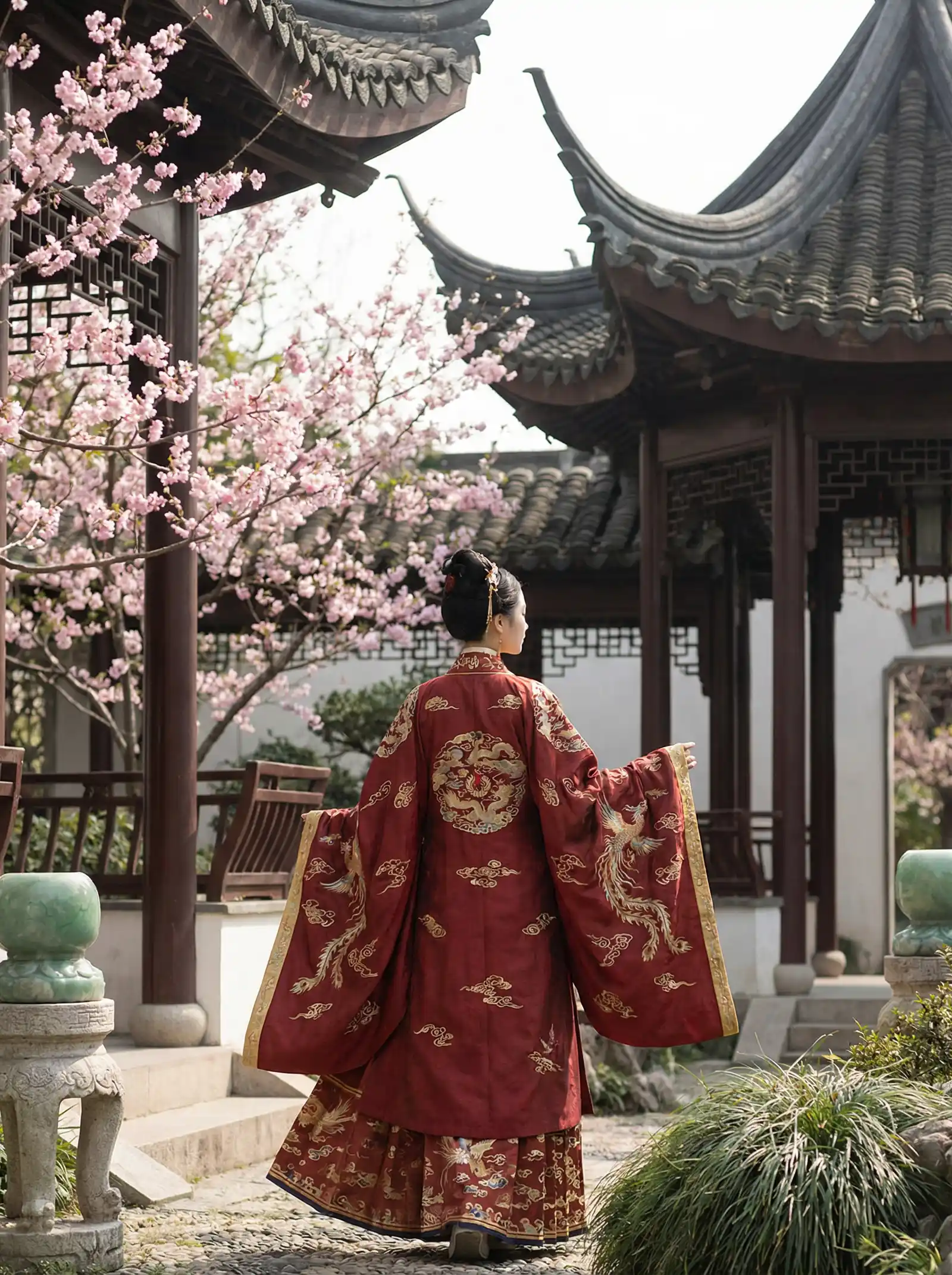 玉蒲团之天下第一 明制汉服红色凤凰刺绣