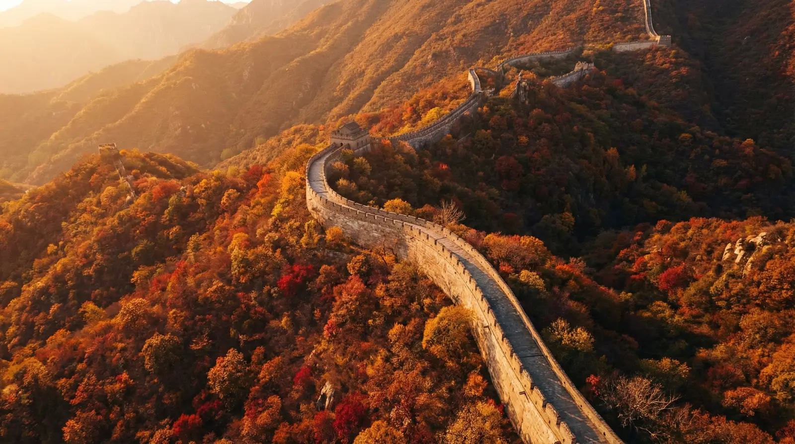玉蒲团之天下第一 秋日长城航拍全景